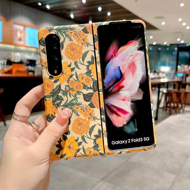 Samsung Galaxy Z Fold 5 Ultra Thin Floral Hard Shell Case Cover
