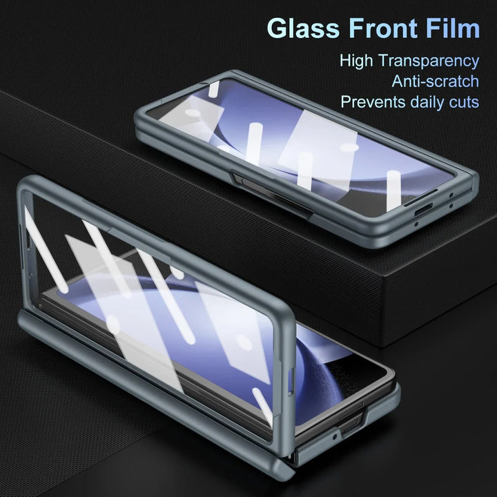 Samsung Galaxy Z Fold 5 Matte Finish Front Screen Protector With S Pen Kickstand Case Cover