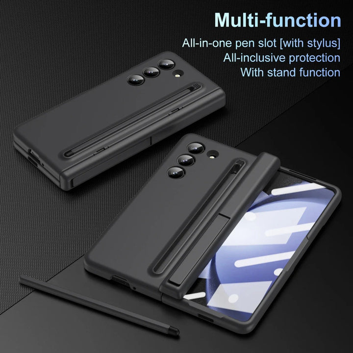 Samsung Galaxy Z Fold 5 Matte Finish Front Screen Protector With S Pen Kickstand Case Cover