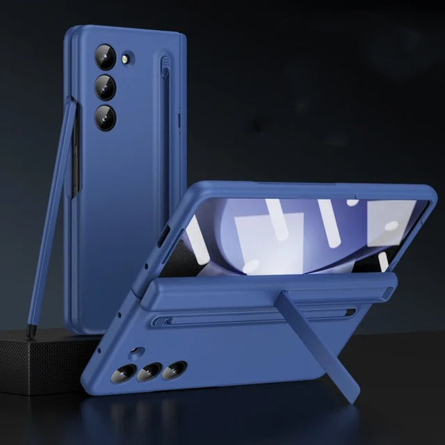Samsung Galaxy Z Fold 5 Matte Finish Front Screen Protector With S Pen Kickstand Case Cover