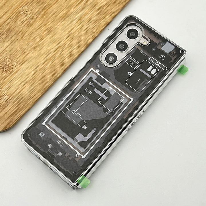 Samsung Galaxy Z Fold 5 Ultra Hybrid Circuit Board Pattern Hard Pc Case Cover
