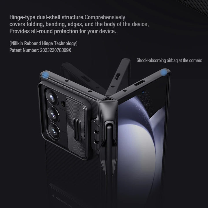 Samsung Galaxy Z Fold 6 Nillkin Camshield Camera Protective Case With S Pen Holder (Black)
