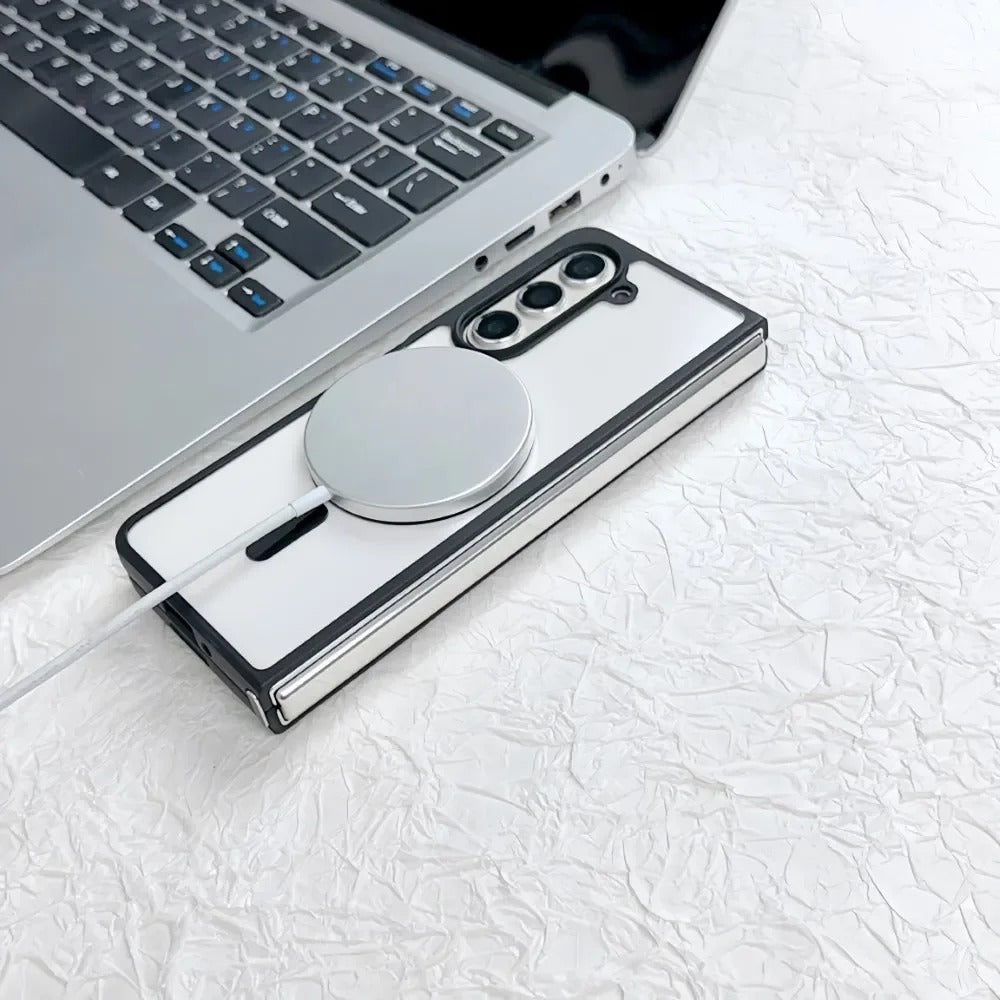 Samsung Galaxy Z Fold 6 Transparent Case With Magnetic Charging Ring