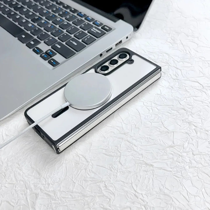 Samsung Galaxy Z Fold 6 Transparent Case With Magnetic Charging Ring