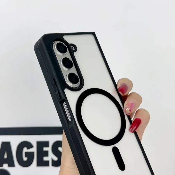 Samsung Galaxy Z Fold 6 Transparent Case With Magnetic Charging Ring