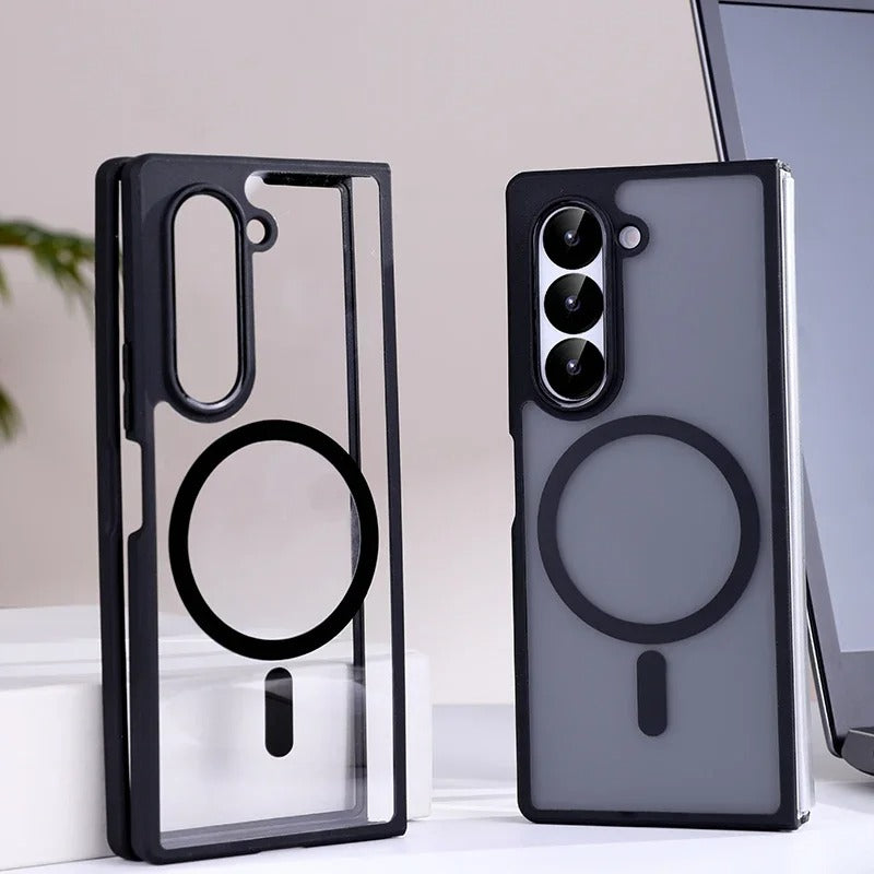 Samsung Galaxy Z Fold 6 Transparent Case With Magnetic Charging Ring