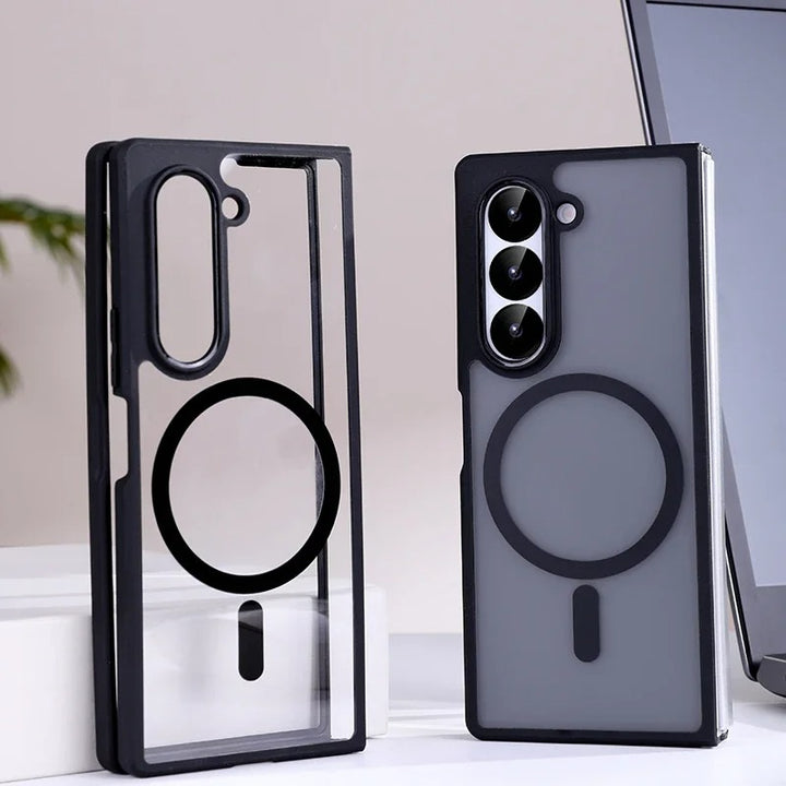 Samsung Galaxy Z Fold 6 Transparent Case With Magnetic Charging Ring