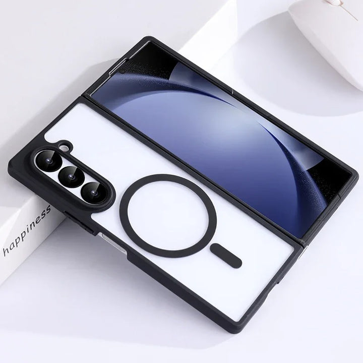 Samsung Galaxy Z Fold 6 Transparent Case With Magnetic Charging Ring