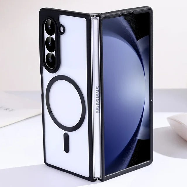 Samsung Galaxy Z Fold 6 Transparent Case With Magnetic Charging Ring