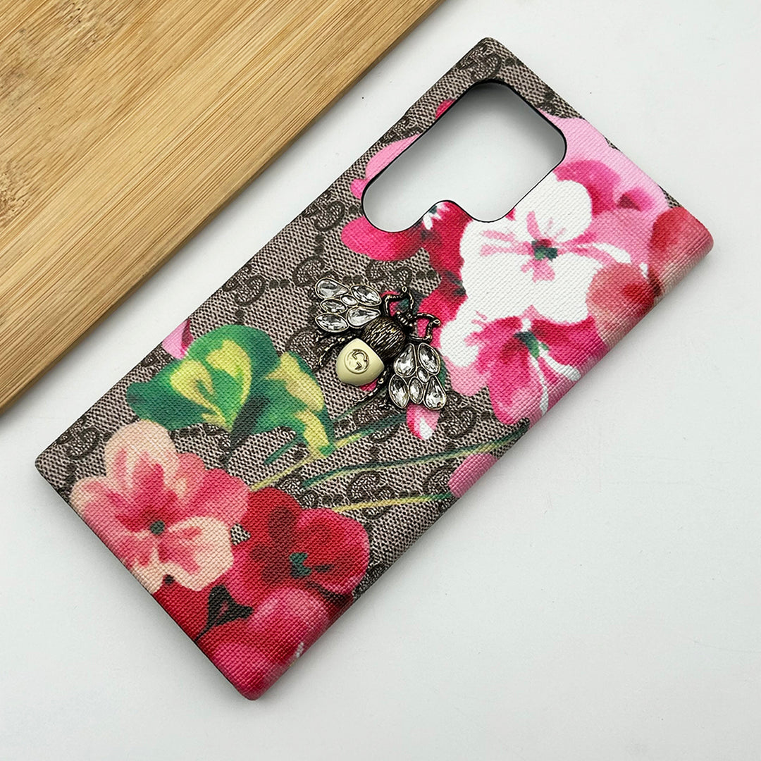 Samsung Galaxy S23 Ultra Luxury GG 3D BEE Flower Design Case Cover