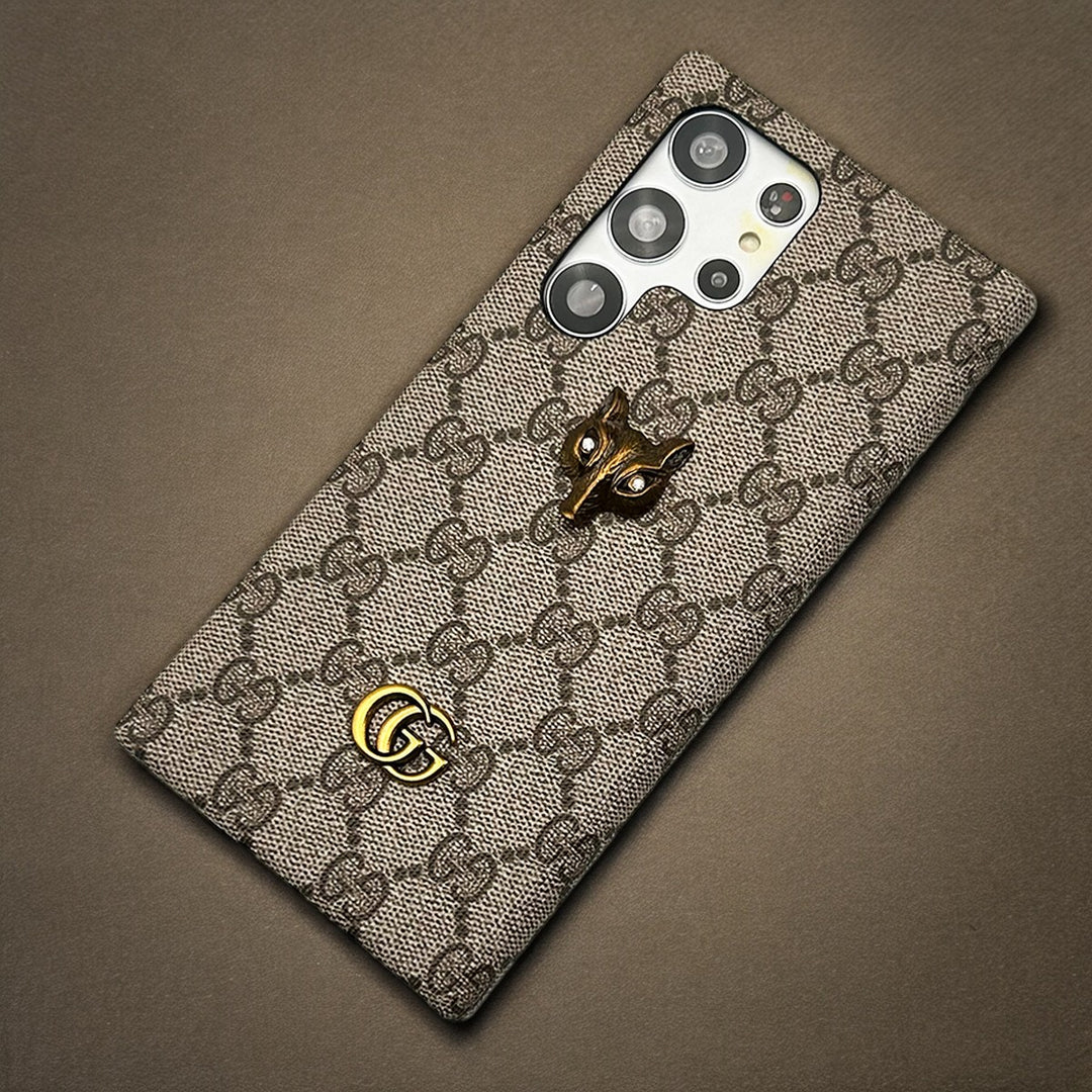 Samsung Galaxy S23 Ultra Luxury GG Brand 3D BEE And Python Design Case Cover