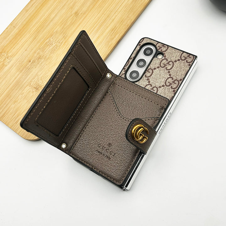 Samsung Galaxy Z Fold 5 Luxury GG Fashion Leather Brand Case Cover