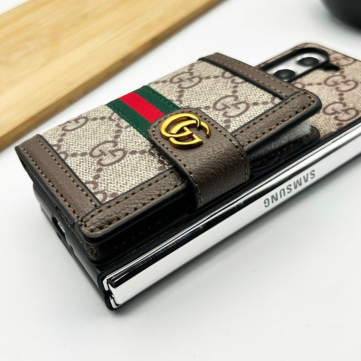 Samsung Galaxy Z Fold 5 Luxury GG Fashion Leather Brand Case Cover