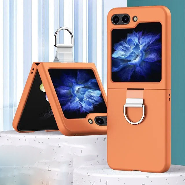 Samsung Galaxy Z Flip 6 Hard shell Soft Feel Ring Holder Case