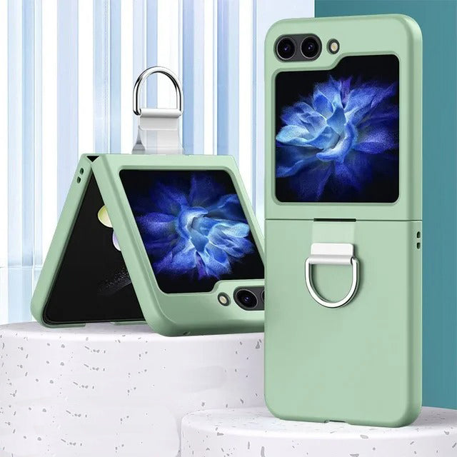 Samsung Galaxy Z Flip 6 Hard shell Soft Feel Ring Holder Case