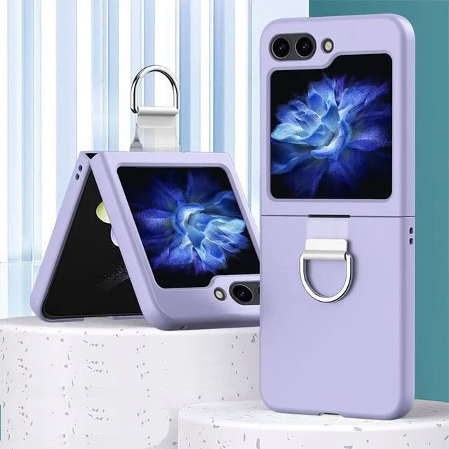 Samsung Galaxy Z Flip 6 Hard shell Soft Feel Ring Holder Case