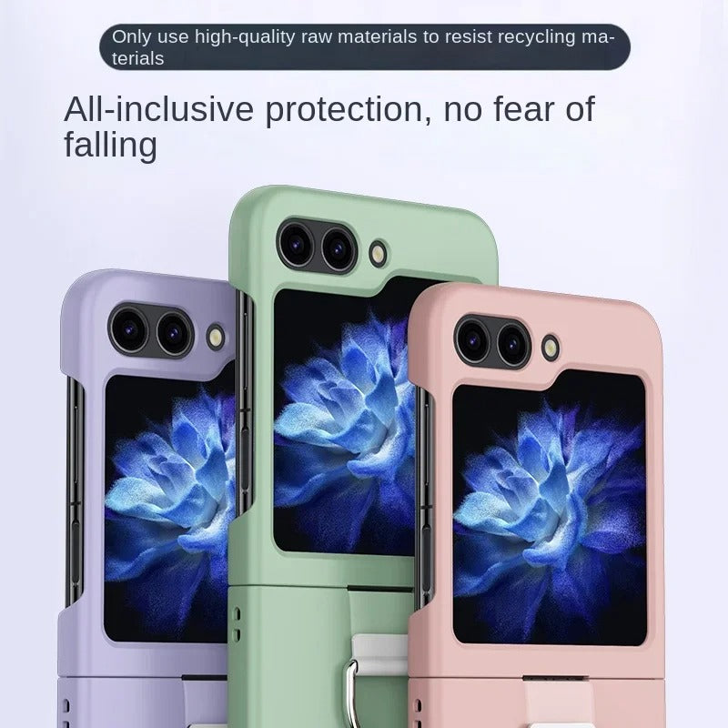 Samsung Galaxy Z Flip 6 Hard shell Soft Feel Ring Holder Case