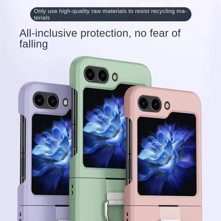 Samsung Galaxy Z Flip 6 Hard shell Soft Feel Ring Holder Case
