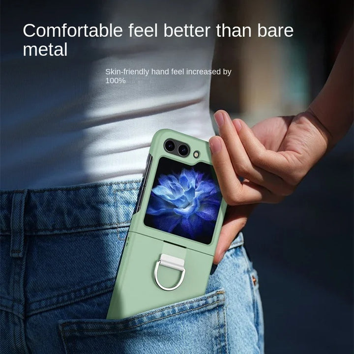 Samsung Galaxy Z Flip 6 Hard shell Soft Feel Ring Holder Case