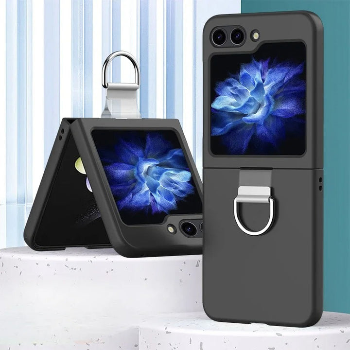Samsung Galaxy Z Flip 6 Hard shell Soft Feel Ring Holder Case