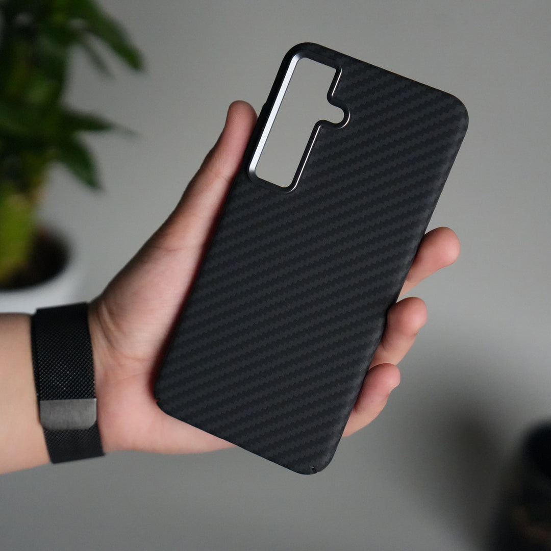 Galaxy S24FE Carbon Fiber Texture Aramid Design Hard Pc MagSafe Case Cover | BLACK