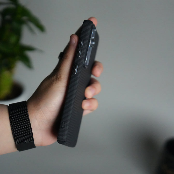 Galaxy S24FE Carbon Fiber Texture Aramid Design Hard Pc MagSafe Case Cover | BLACK