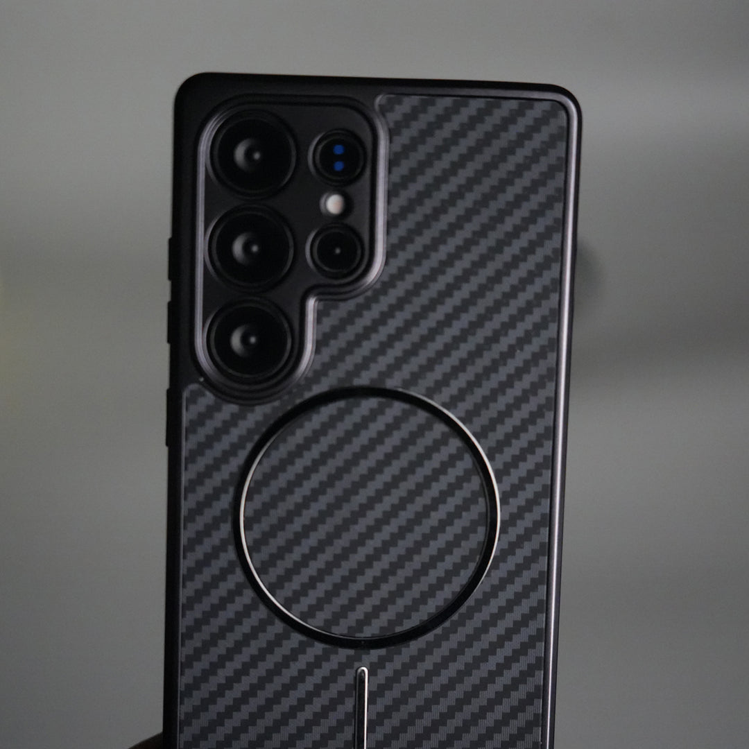 Galaxy S24 Ultra Carbon Design Mag Ring Case Slim Protective Cover