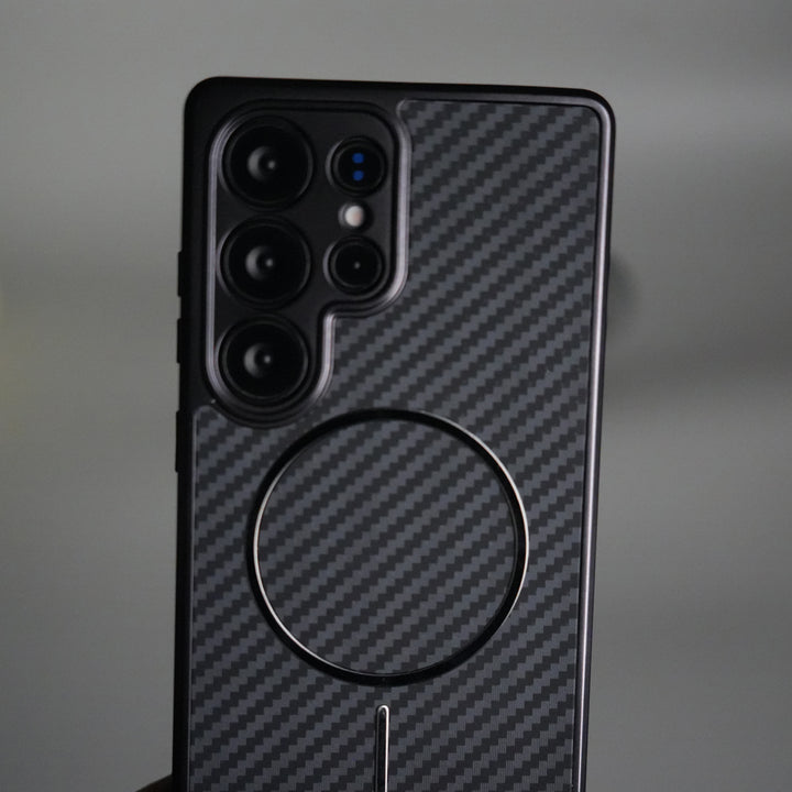 Galaxy S24 Ultra Carbon Design Mag Ring Case Slim Protective Cover
