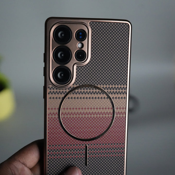 Galaxy S24 Ultra Carbon Design Mag Ring Case Slim Protective Cover