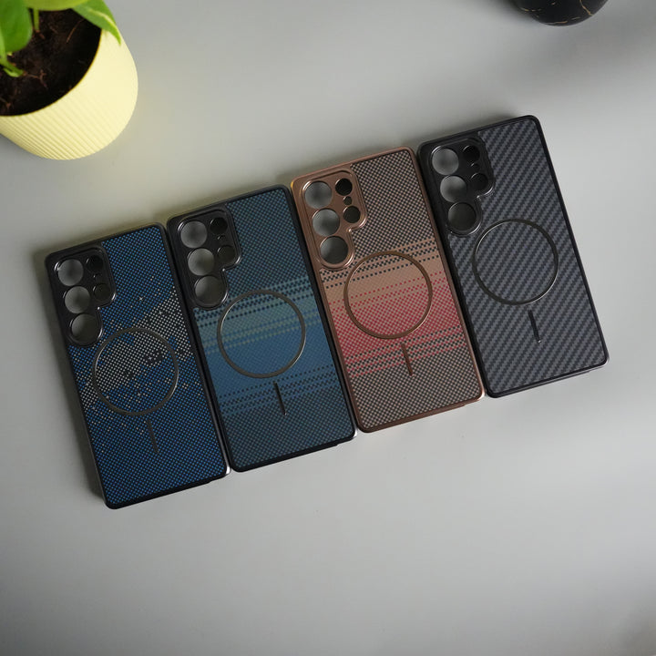 Galaxy S24 Ultra Carbon Design Mag Ring Case Slim Protective Cover