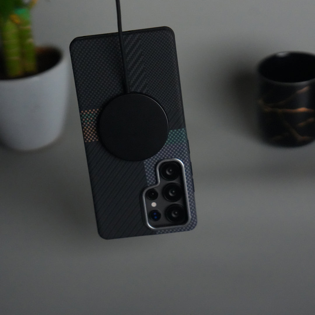 Galaxy S24 Ultra Detachable Back Panel MagSafe Case | 2-in-1 Hybrid Cover with Replaceable Design | CrosGreenOrange