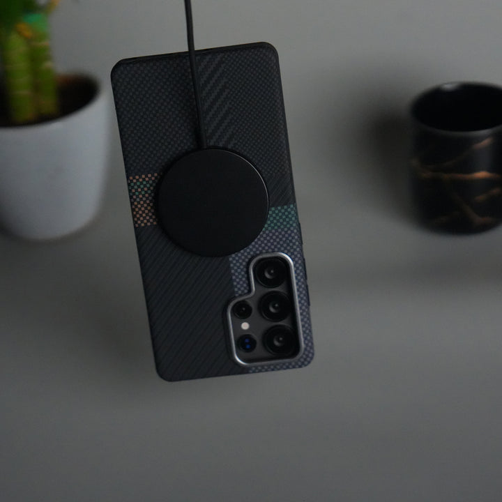 Galaxy S24 Ultra Detachable Back Panel MagSafe Case | 2-in-1 Hybrid Cover with Replaceable Design | CrosGreenOrange