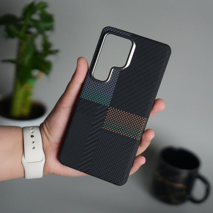 Galaxy S24 Ultra Detachable Back Panel MagSafe Case | 2-in-1 Hybrid Cover with Replaceable Design | CrosGreenOrange