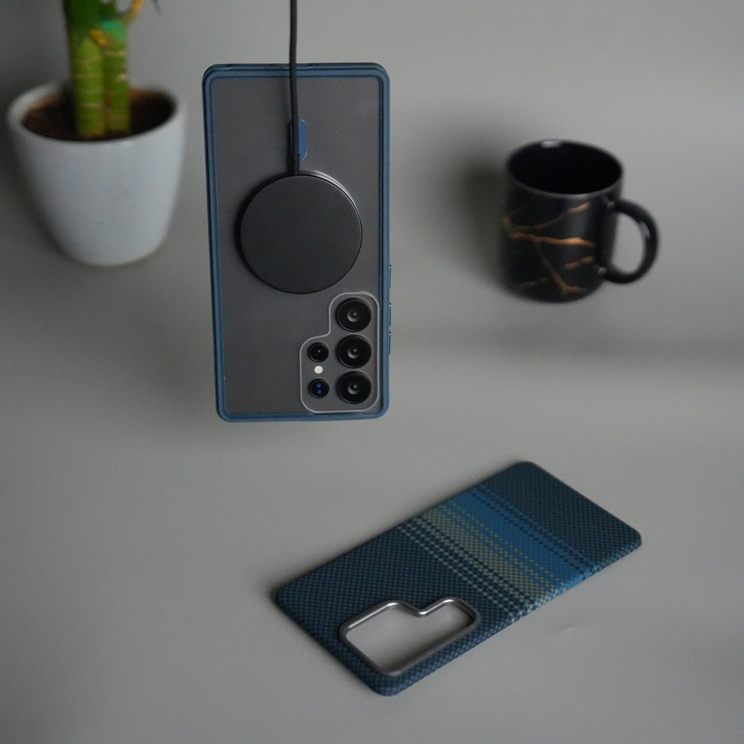 Galaxy S24 Ultra Detachable Back Panel MagSafe Case | 2-in-1 Hybrid Cover with Replaceable Design | GreenBlue