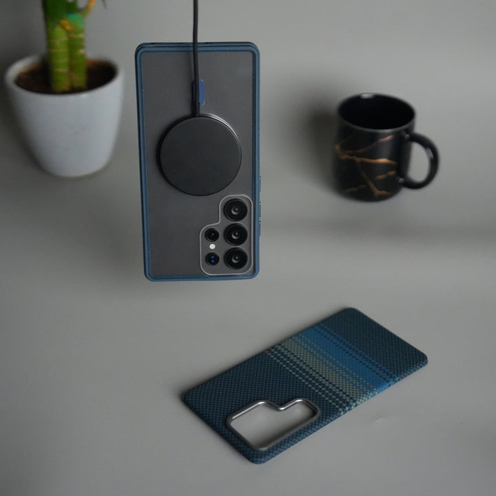 Galaxy S24 Ultra Detachable Back Panel MagSafe Case | 2-in-1 Hybrid Cover with Replaceable Design | GreenBlue