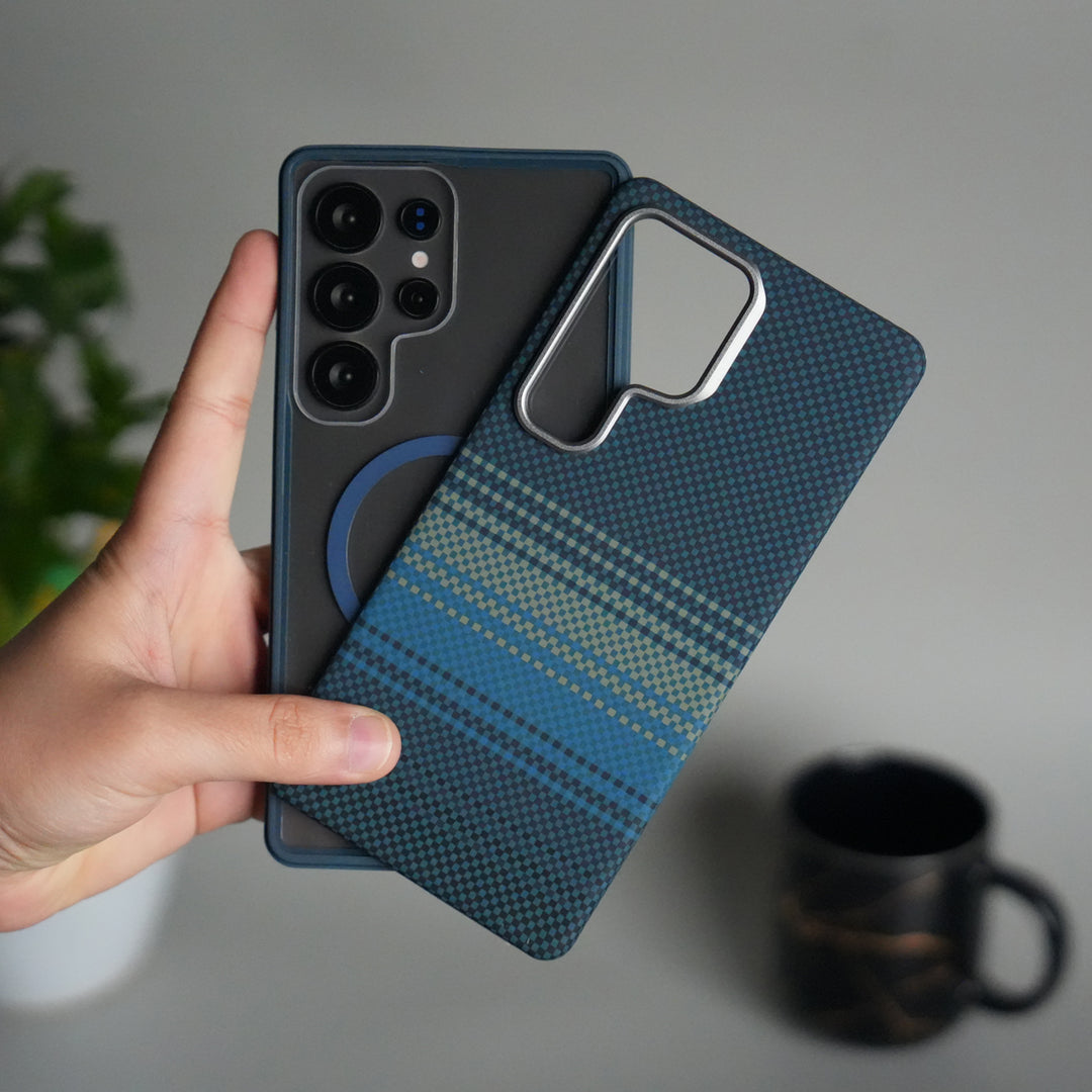 Galaxy S24 Ultra Detachable Back Panel MagSafe Case | 2-in-1 Hybrid Cover with Replaceable Design | GreenBlue