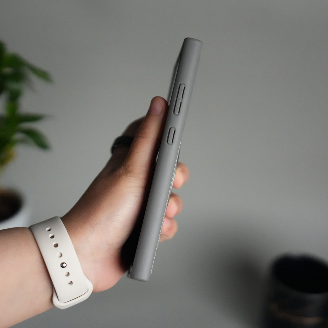 Galaxy S24 Ultra Leather Case | Luxury Metal Ring Stand Back Cover | Shockproof Protective Case