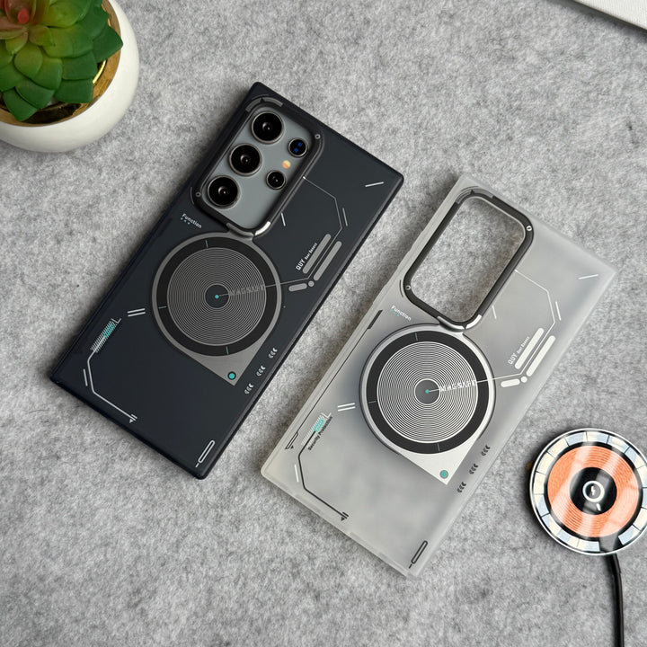 Galaxy S24 Ultra Magsafe Matte Futuristic Design Magnetic MagSafe Charging Case