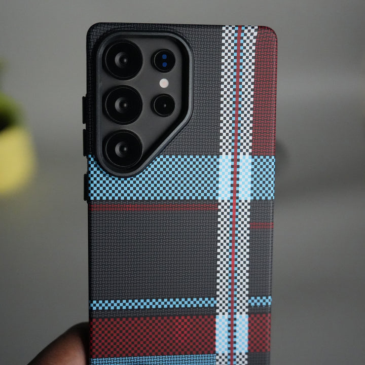 Galaxy S24 Ultra Series Carbon Fiber Texture Aramid Design Hard Pc MagSafe Cover | BlueWhiteLine