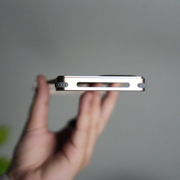 Galaxy S24 ultra Leather Frameless Metal Kickstand Case