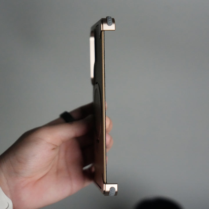 Galaxy S24 ultra Leather Frameless Metal Kickstand Case