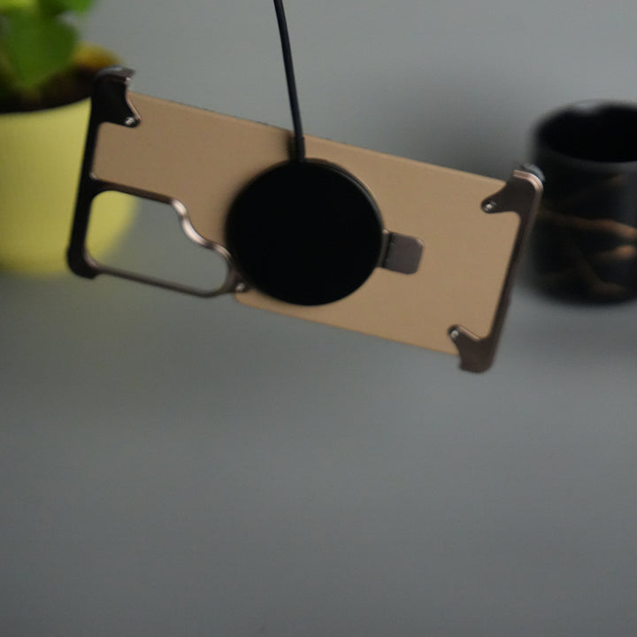 Galaxy S24 ultra Leather Frameless Metal Kickstand Case