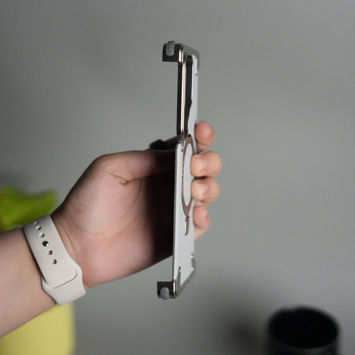 Galaxy S24 ultra Leather Frameless Metal Kickstand Case