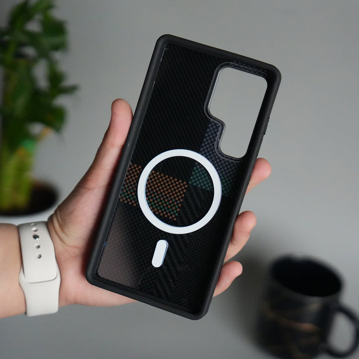 Galaxy S25 Ultra Detachable Back Panel MagSafe Case | 2-in-1 Hybrid Cover with Replaceable Design | CrosGreenOrange