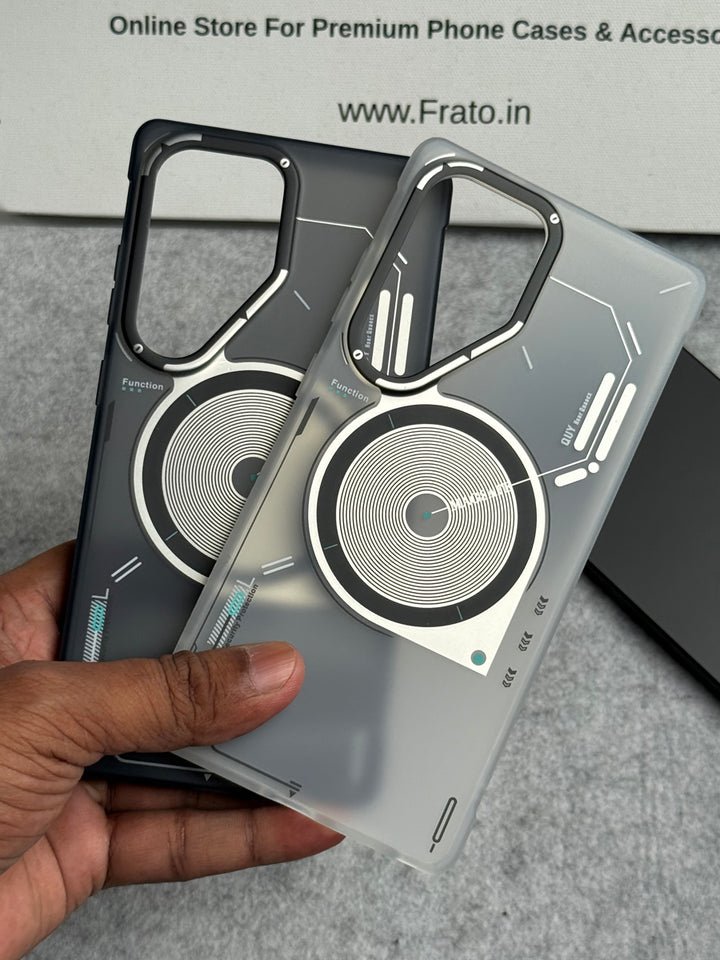 Galaxy S25 Ultra Magsafe Matte Futuristic Design Magnetic MagSafe Charging Case