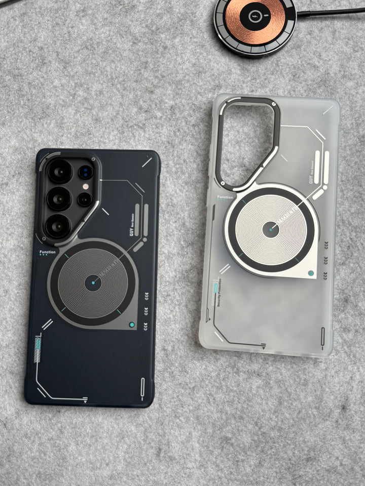 Galaxy S25 Ultra Magsafe Matte Futuristic Design Magnetic MagSafe Charging Case