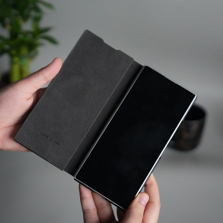 Galaxy Z Fold 5 Luxury Leather Rotating Ring Stand Case