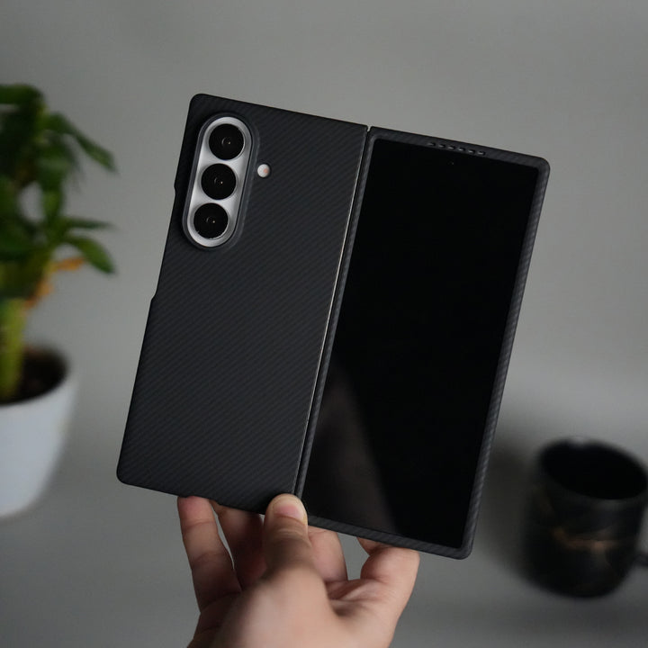 Galaxy Z Fold 7 Carbon Fiber Style Case | Ultra-Slim Matte Protective Back Cover | Premium Camera Ring Finish