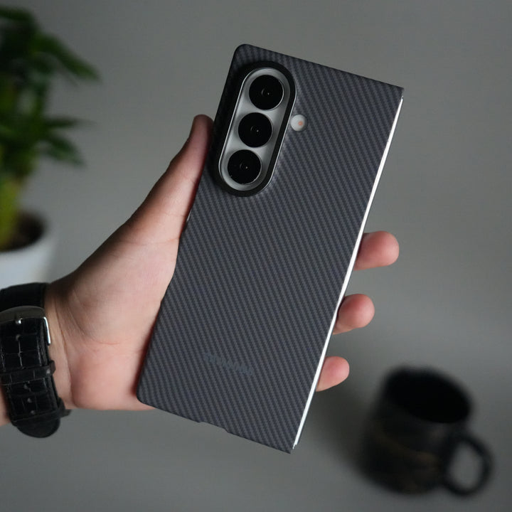 Galaxy Z Fold 7 Carbon Fiber Texture Back Case with Front Membrane | Ultra-Thin Protective Cover