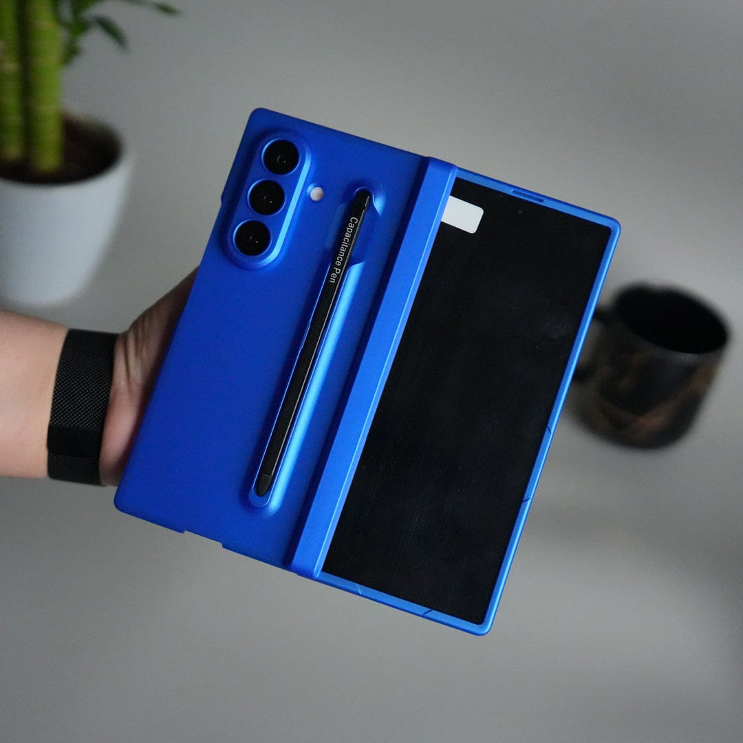 FRATO Fold 7 Collection Galaxy Z Fold 7 Case with S-Pen Slot &amp; Front Glass | Matte Hard Back Cover | Blue